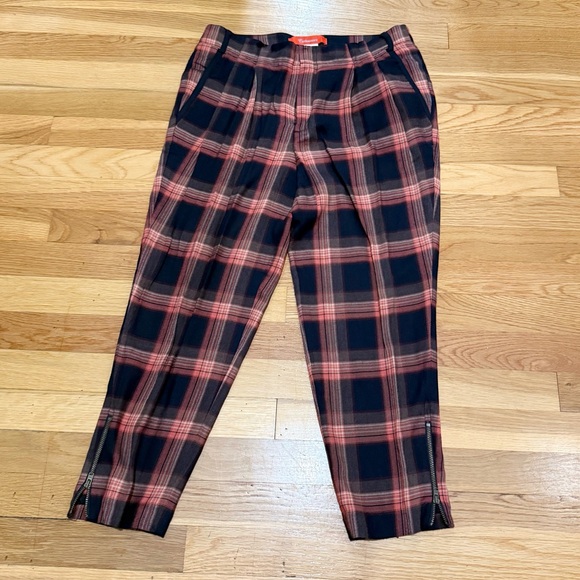 Cartonnier + Anthropologie Tartan Cropped Ankle Zip Pants - Picture 6 of 9